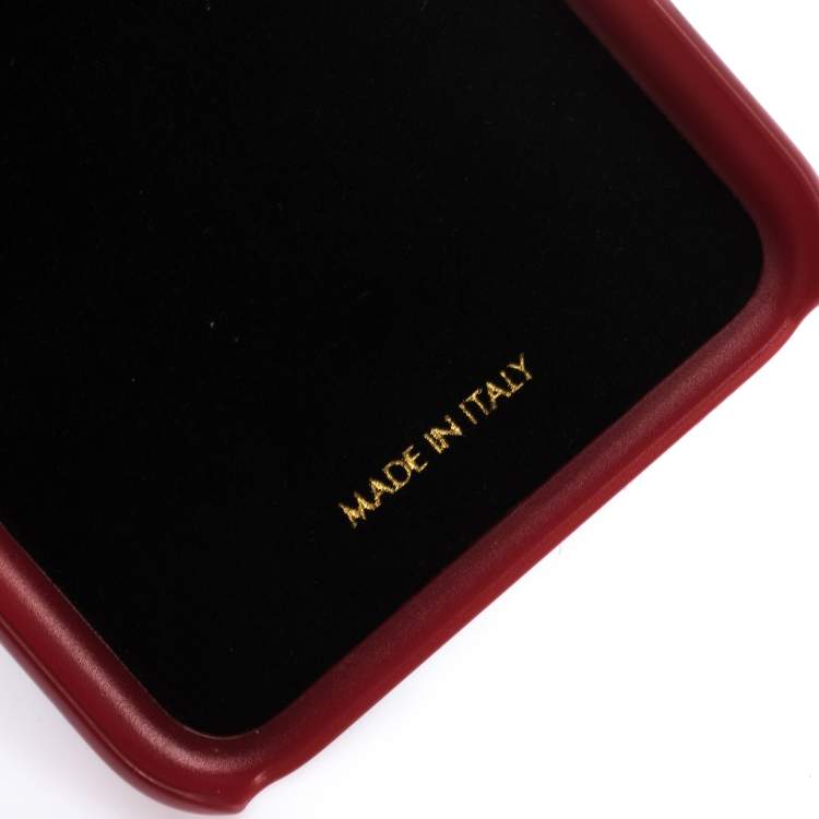 Pre Owned Dolce & Gabbana Red/Black Sherling Logo iPhone X Case