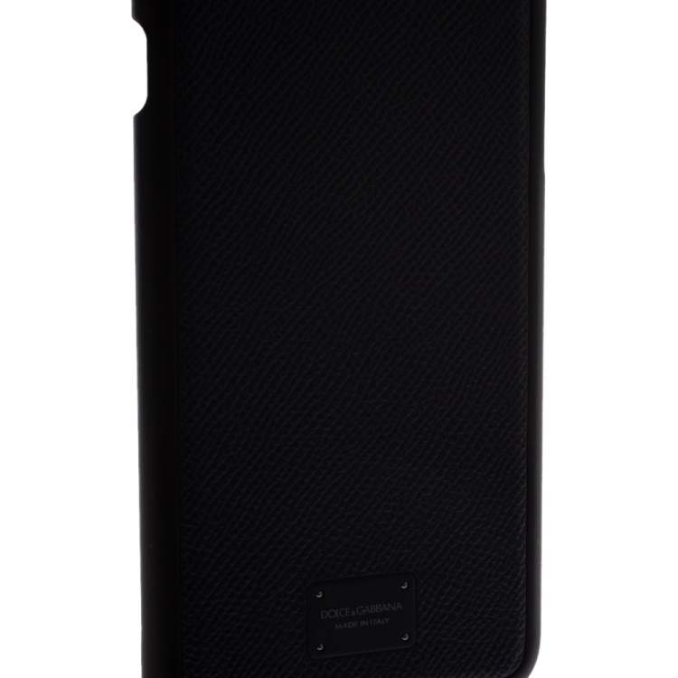 Pre Owned Dolce & Gabbana Navy Blue Leather iPhone 7/8 Plus Case