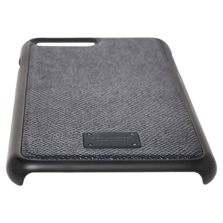 Pre Owned Dolce & Gabbana Navy Blue Leather iPhone 7/8 Plus Case
