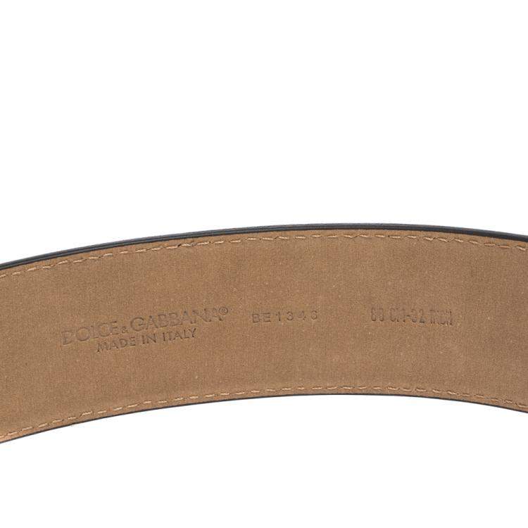 مملوكة مسبقًا Dolce & Gabbana Dark Brown Suede Leather DG Amore Logo Belt 90CM