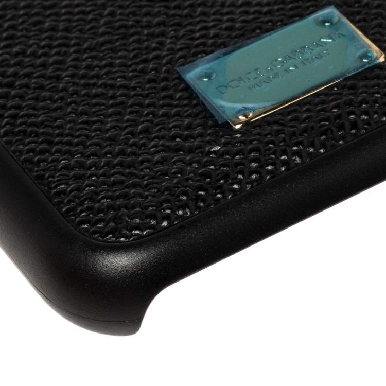 Pre Owned Dolce & Gabbana Black Leather iPhone 7 Cover