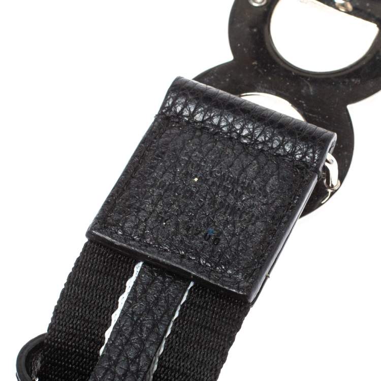 Pre Owned Dolce & Gabbana Black/White Nylon DG Millennials Belt Size 105