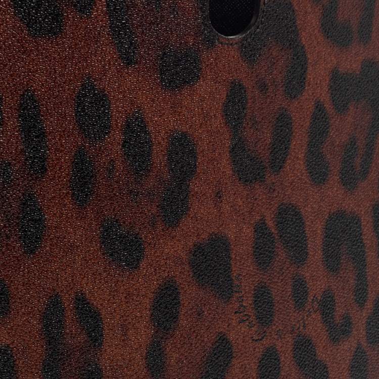 Dolce & Gabbana Black/Brown Leopard Print Coated Canvas iPad Case