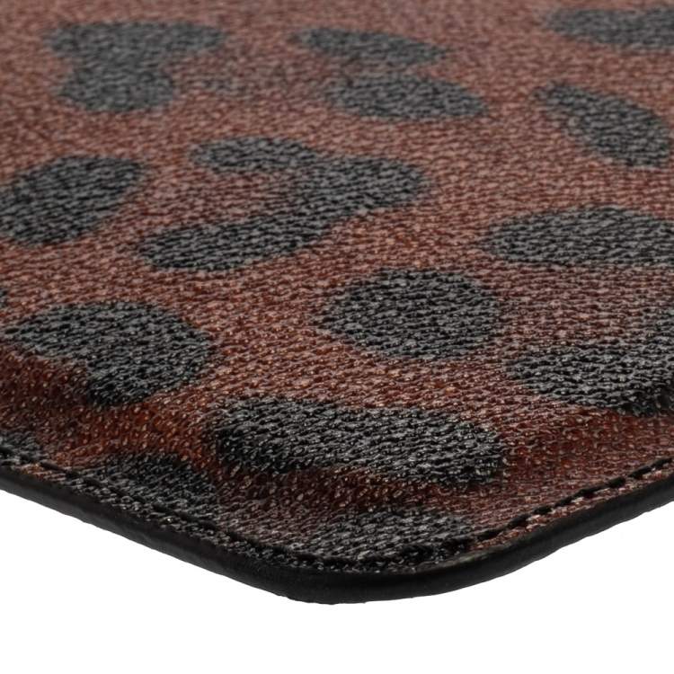 Dolce & Gabbana Black/Brown Leopard Print Coated Canvas iPad Case