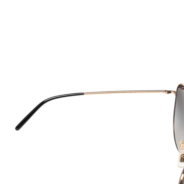 Pre Owned Dolce & Gabbana Black/Rose Gold Tone DG 2194 Oval Gradient Sunglasses