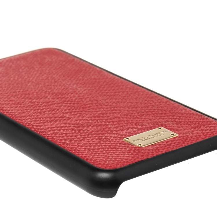 Pre Owned Dolce & Gabbana Red Leather iPhone 7 Case