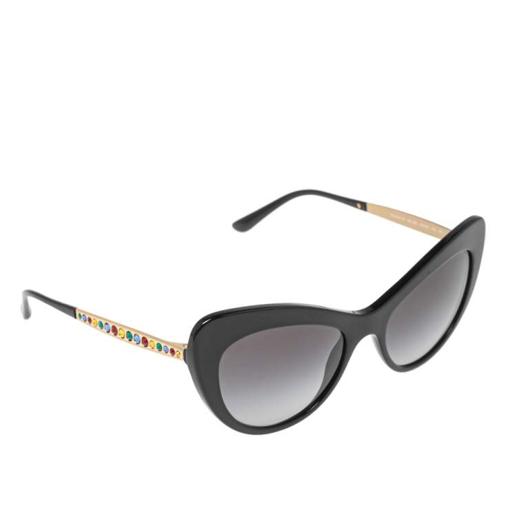 مملوكة مسبقًا Dolce & Gabbana Black DG4307 Gradient Cat Eye Sunglasses