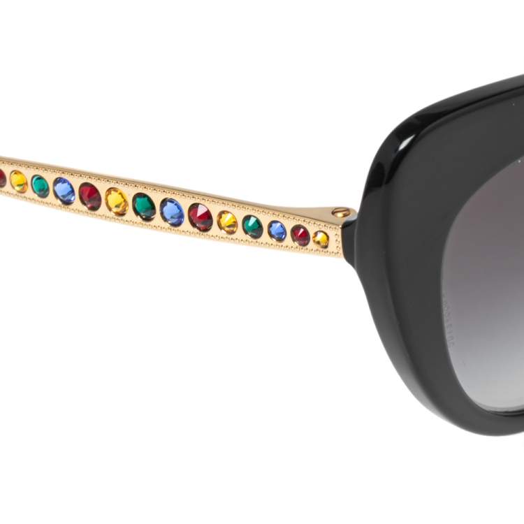 مملوكة مسبقًا Dolce & Gabbana Black DG4307 Gradient Cat Eye Sunglasses