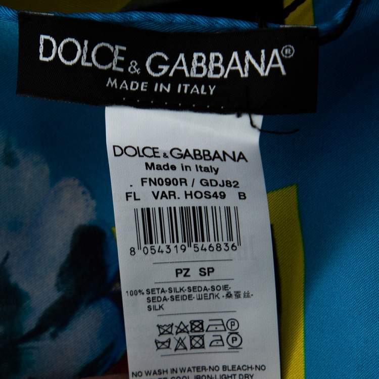 مملوكة مسبقًا Dolce & Gabbana Multicolored Capri Print Silk Square Scarf 