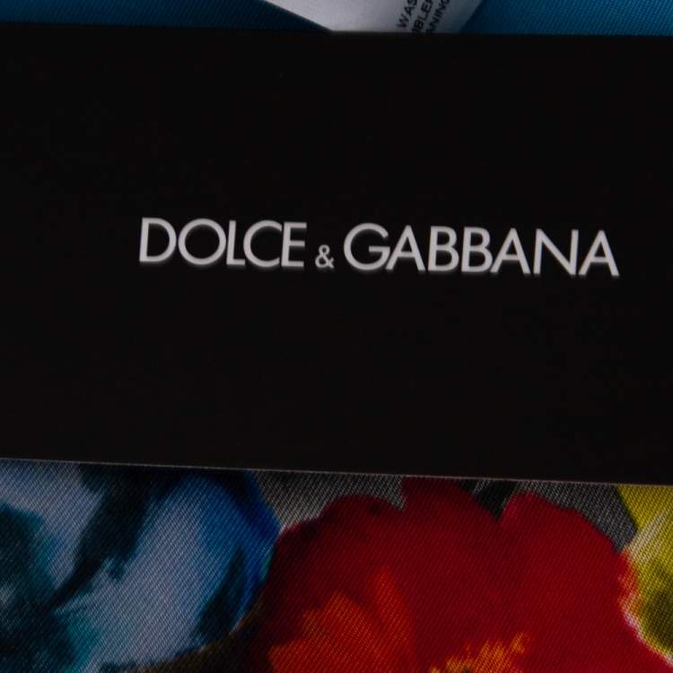 مملوكة مسبقًا Dolce & Gabbana Multicolored Capri Print Silk Square Scarf 