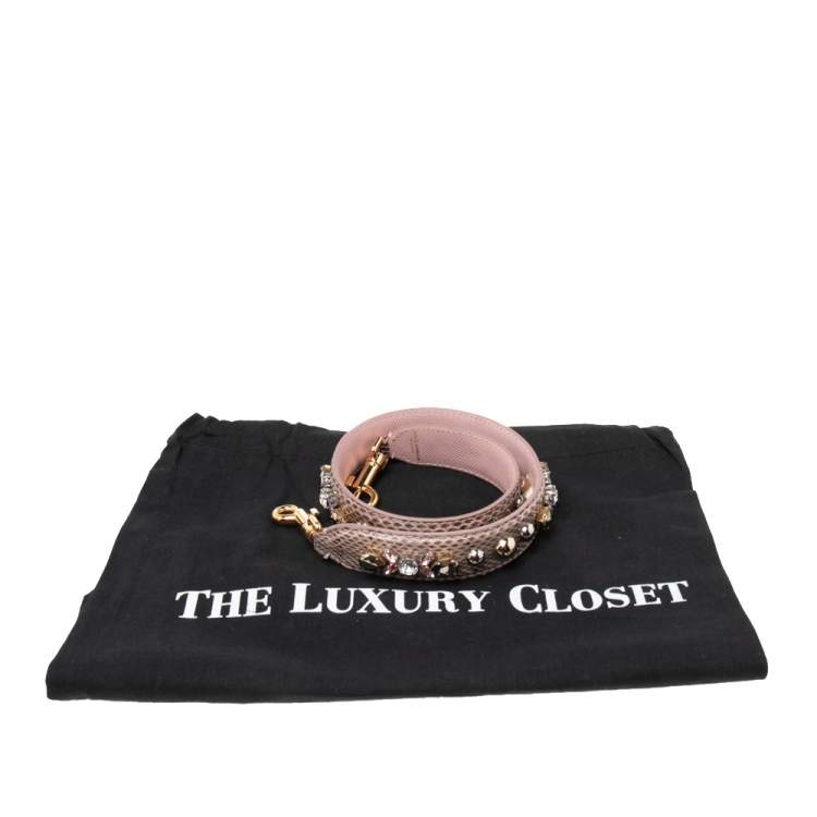 Pre Owned Dolce & Gabbana Multicolor Python Embellished Shoulder Bag Strap