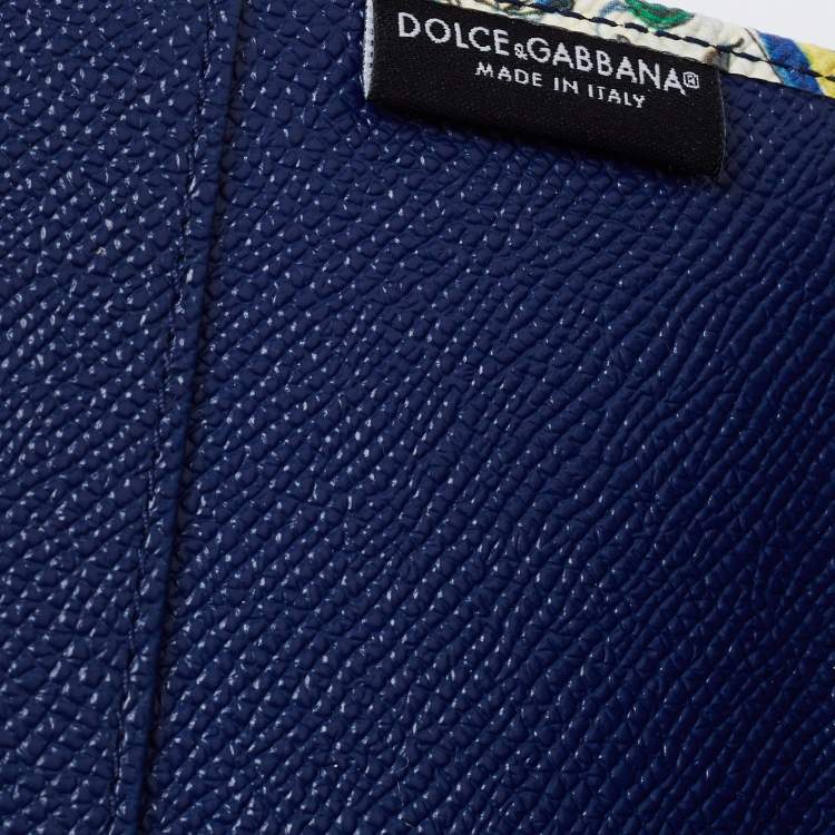 Pre Owned Dolce & Gabbana Multicolor Flower Print Leather Passport Holder