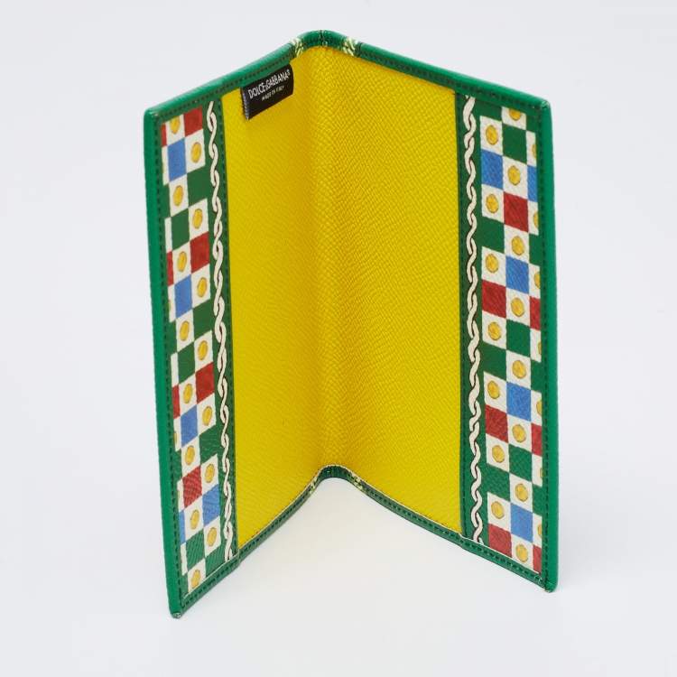 Pre Owned Dolce & Gabbana Multicolor Printed Leather Passport Holder