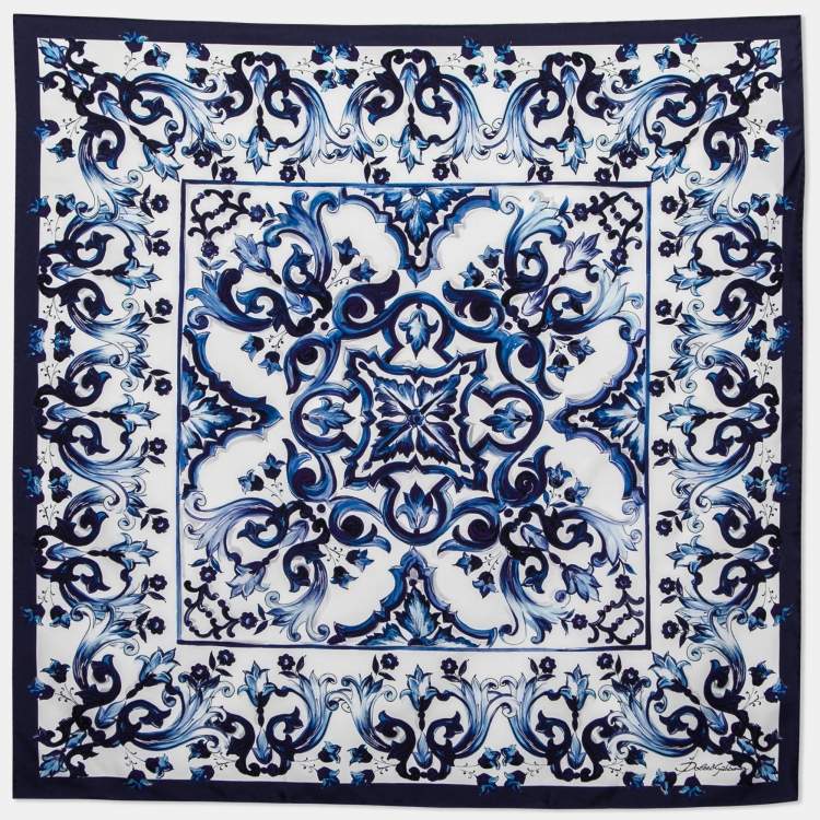Dolce & Gabbana Blue Majolica Print Silk Square Scarf Dolce & Gabbana | The  Luxury Closet