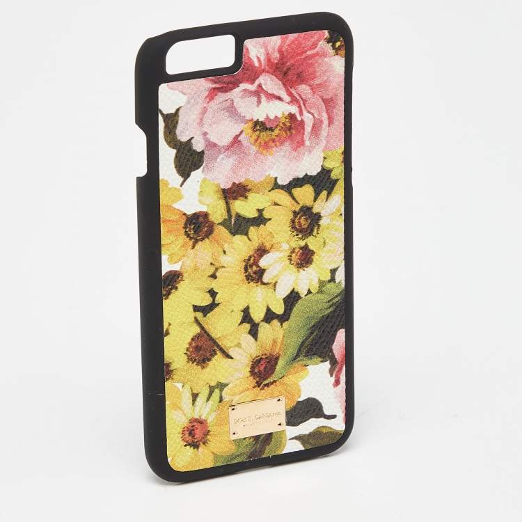 Pre Owned Dolce & Gabbana Multicolor Floral Print Leather iPhone 6 Case