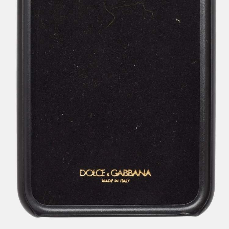Pre Owned Dolce & Gabbana Green/Yellow Lizard Embossed Leather iPhone 7 Cover 