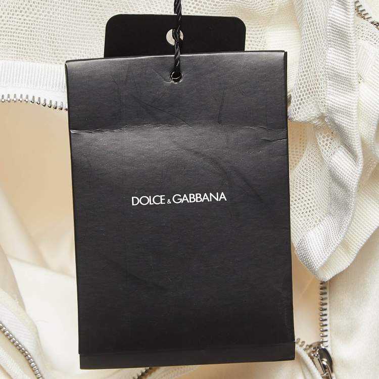 Pre Owned Dolce & Gabbana Cream Satin Tube Mini Dress M