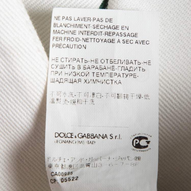Pre Owned Dolce & Gabbana White Victorian Garden Print Denim Jeans S Waist 25"