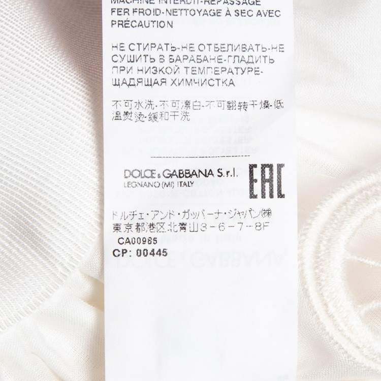 Pre Owned Dolce & Gabbana White Guipure Lace Cotton Blend Mini Skirt S