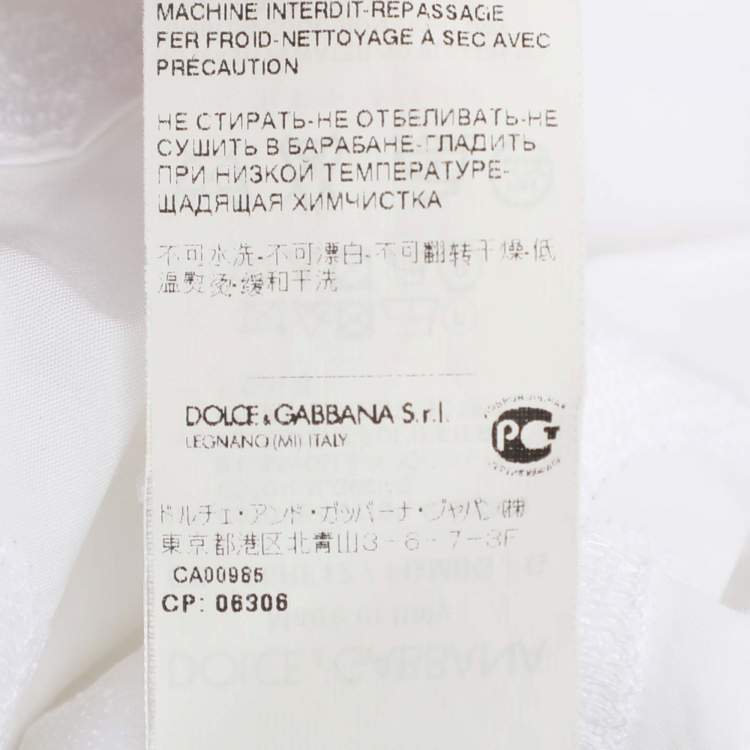 Pre Owned Dolce & Gabbana White Embroidered Cotton Midi Dress S