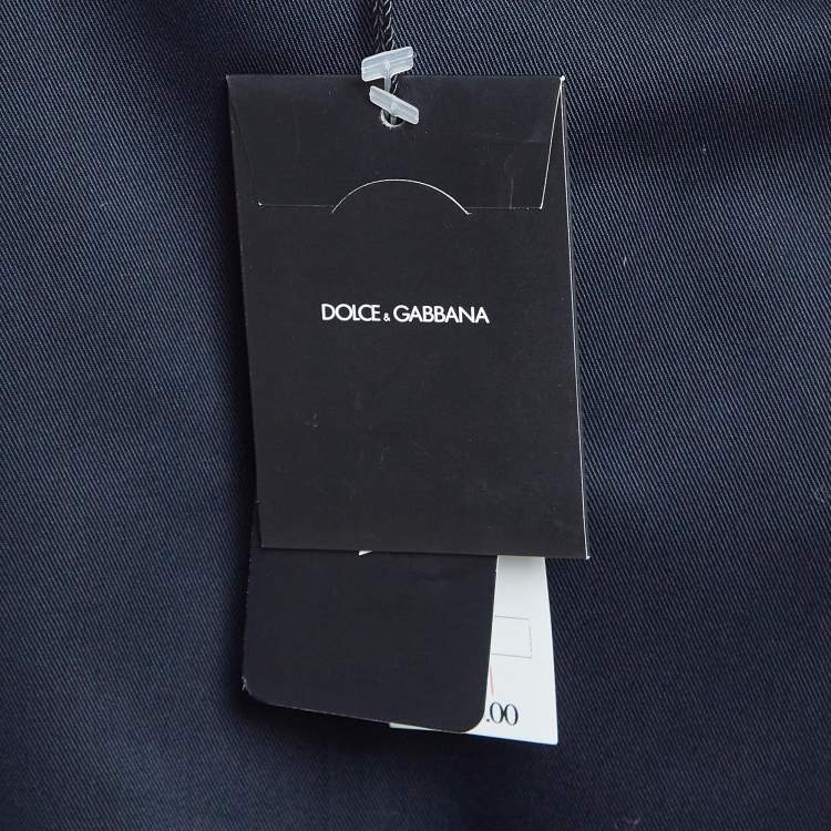 Pre Owned Dolce & Gabbana Navy Blue Gabardine Cropped Trousers S