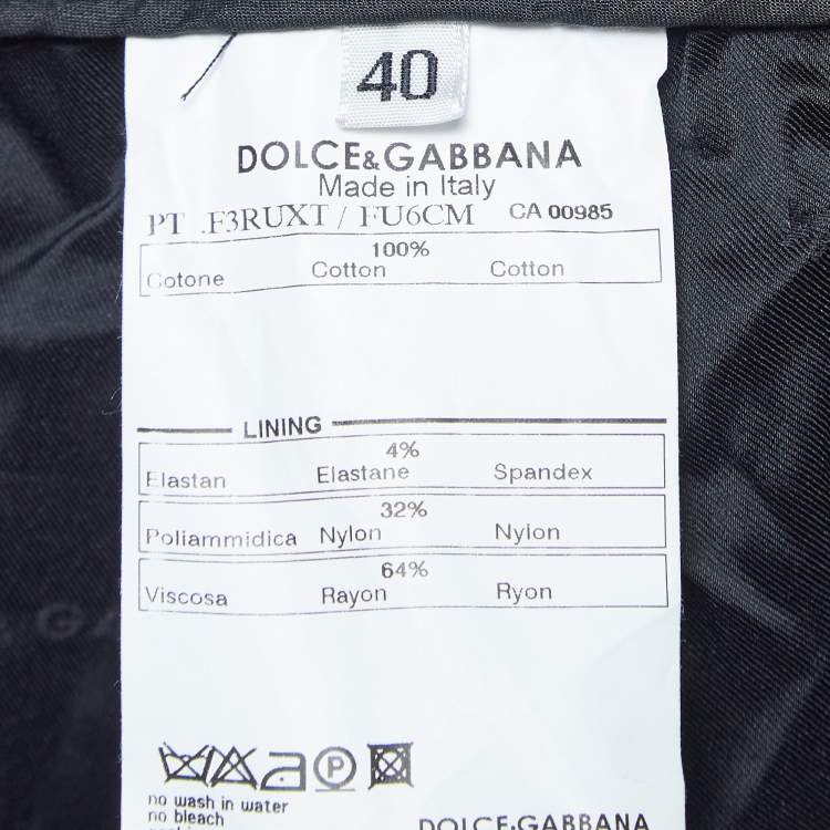 Pre Owned Dolce & Gabbana Navy Blue Gabardine Cropped Trousers S