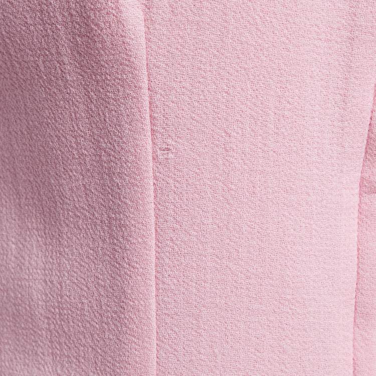 Pre Owned Dolce & Gabbana Pink Wool Shoulder Detail Mini Dress M