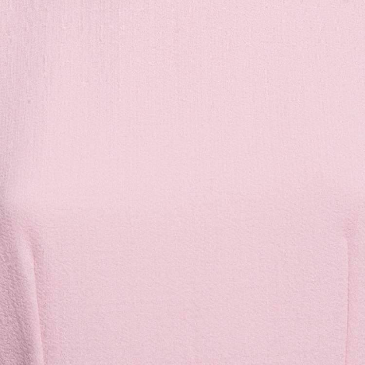 Pre Owned Dolce & Gabbana Pink Wool Shoulder Detail Mini Dress M