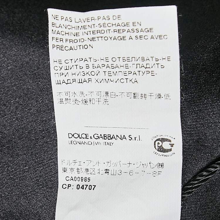 Pre Owned Dolce & Gabbana Black Floral Print Crepe Blazer M