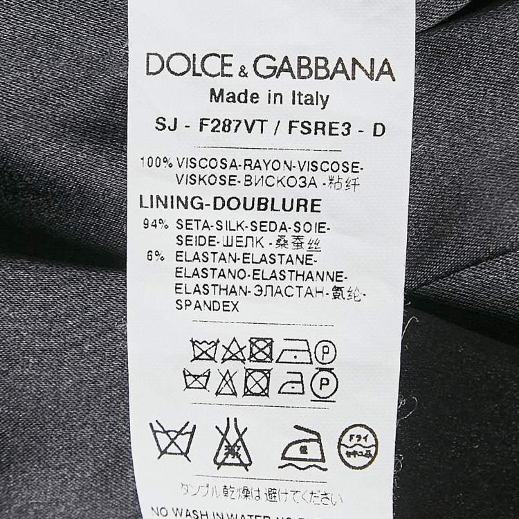 Pre Owned Dolce & Gabbana Black Floral Print Crepe Blazer M