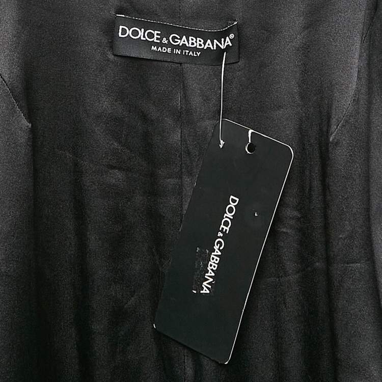 Pre Owned Dolce & Gabbana Black Floral Print Crepe Blazer M