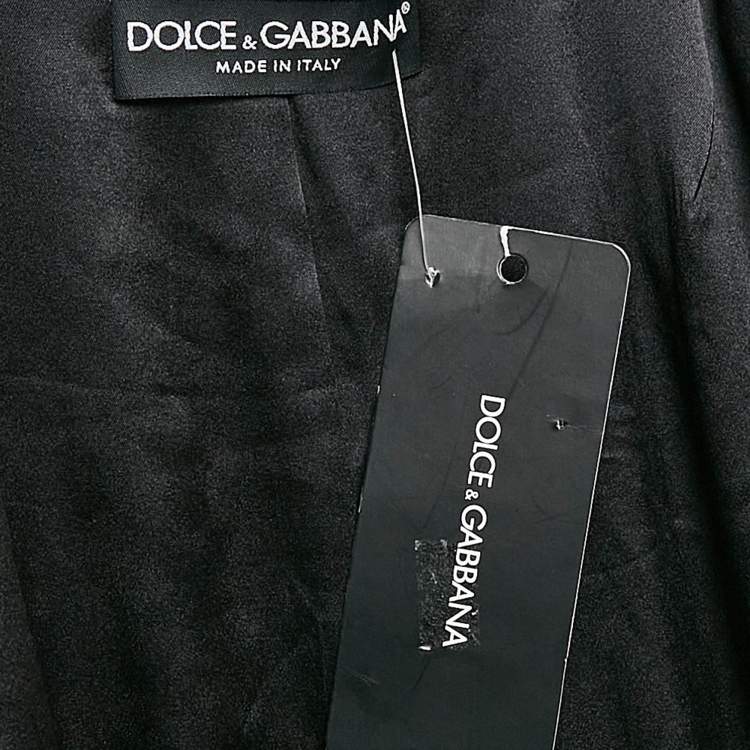 Pre Owned Dolce & Gabbana Black Floral Print Crepe Blazer M