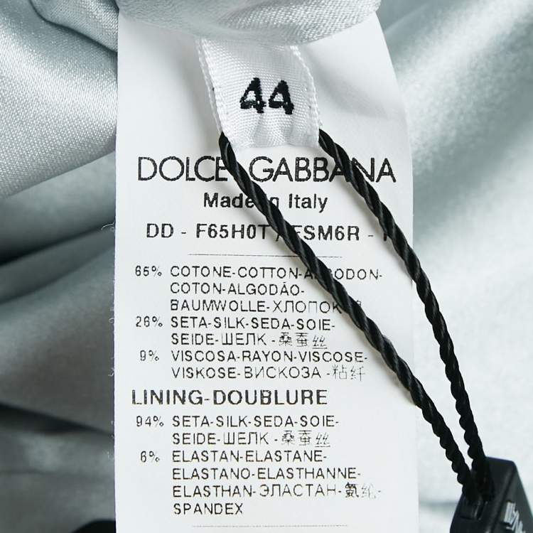 Pre Owned Dolce & Gabbana Green Hydrangea Print Jacquard A-Line Dress M