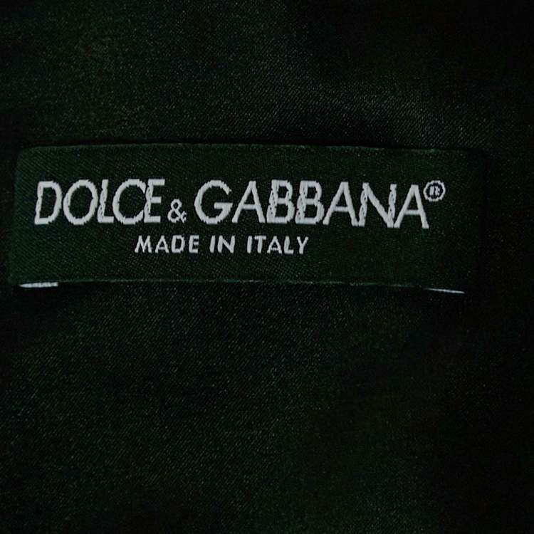 Pre Owned Dolce & Gabbana Black Floral Print Silk Long Sleeve Midi Dress M