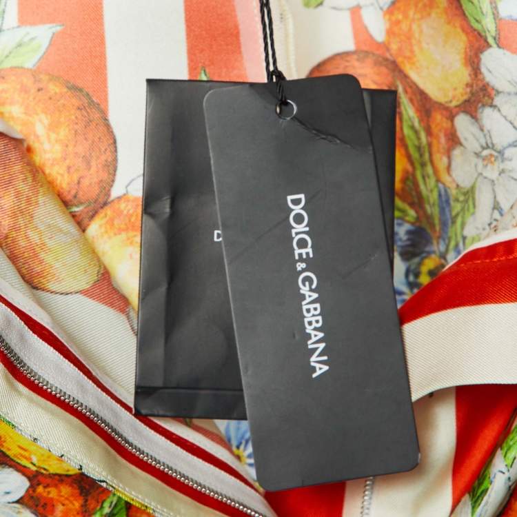 Pre Owned Dolce & Gabbana Multicolor Carretto Siciliano Print Silk Shorts M