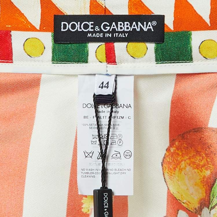 Pre Owned Dolce & Gabbana Multicolor Carretto Siciliano Print Silk Shorts M