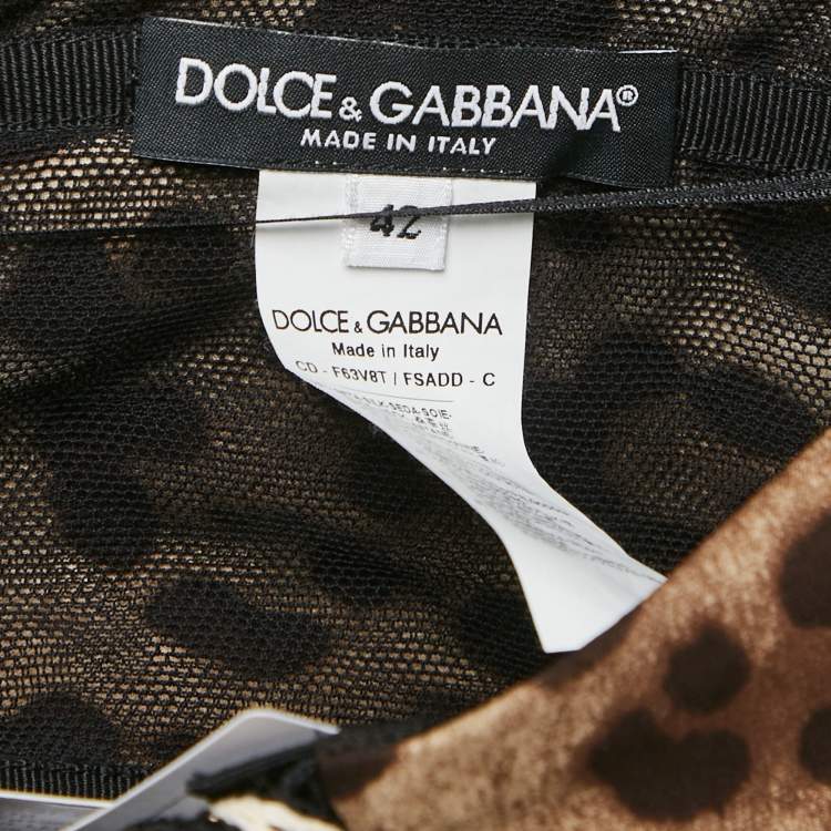 مملوكة مسبقًا Dolce & Gabbana Brown Leopard Print Silk Tube Dress M