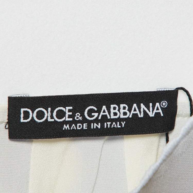 مملوكة مسبقًا Dolce & Gabbana Ivory Floral Vase Print Silk Midi Skirt S