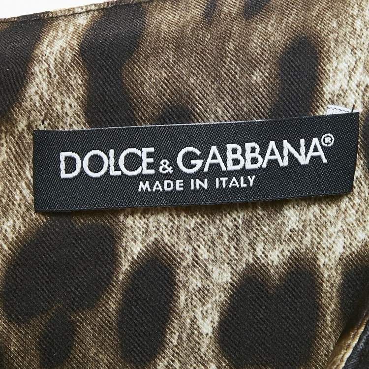 Pre Owned Dolce & Gabbana Black Floral Print Jacquard Cotton Blend Sleeveless Mini Dress L