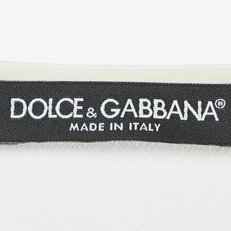 Pre Owned Dolce & Gabbana Blue/White Striped Crepe Oversized Top M