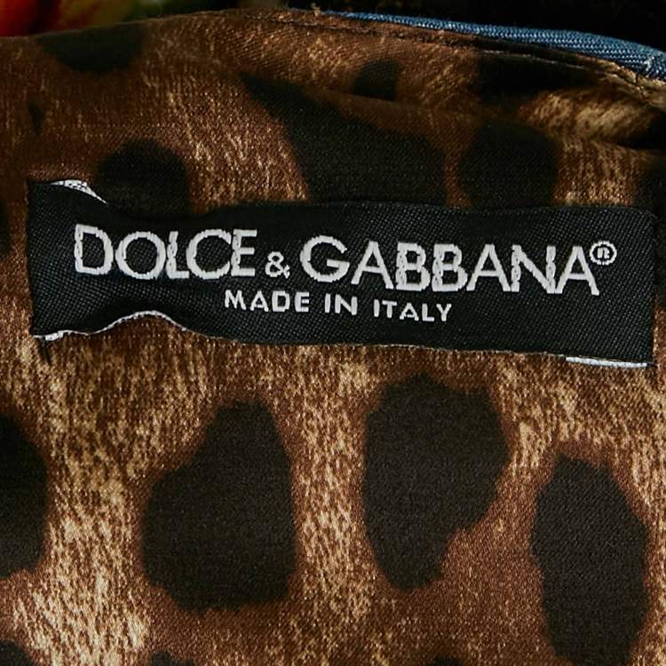 Pre Owned Dolce & Gabbana Multicolor Jacquard Panelled Mini Dress S