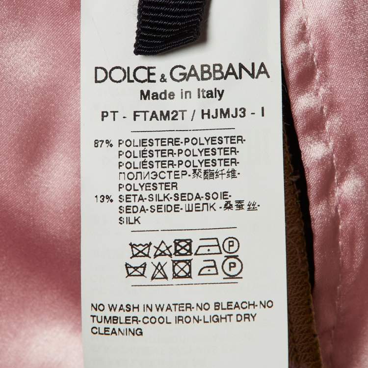 Pre Owned Dolce & Gabbana Floral Jacquard Straight Leg Trousers S 
