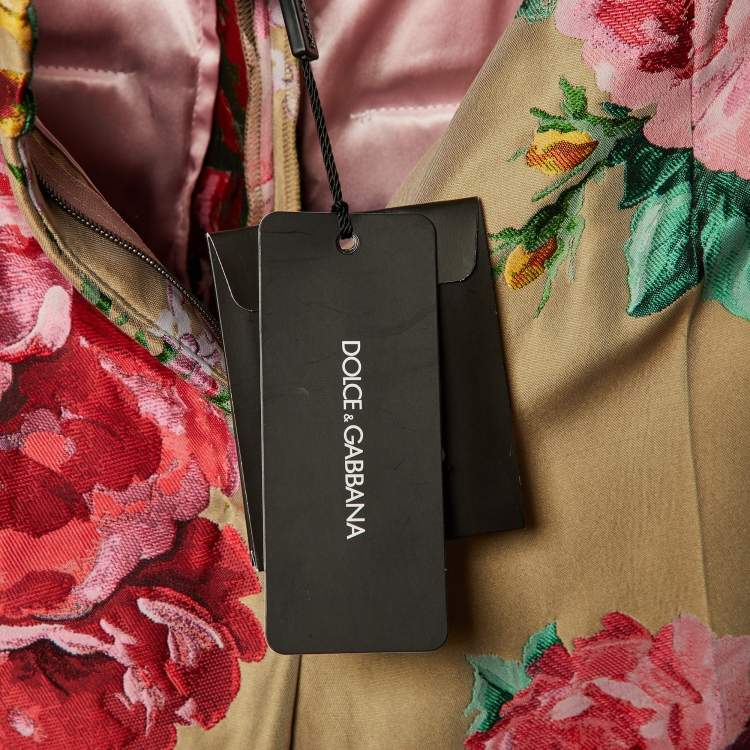 Pre Owned Dolce & Gabbana Floral Jacquard Straight Leg Trousers S 