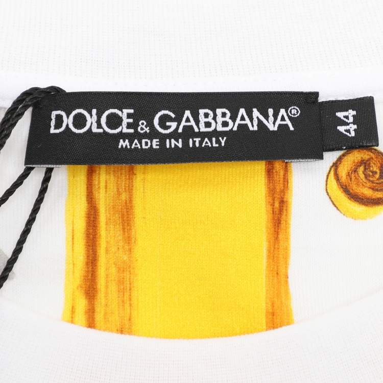 Pre Owned Dolce & Gabbana Yellow Majolica Print Jersey T-Shirt M