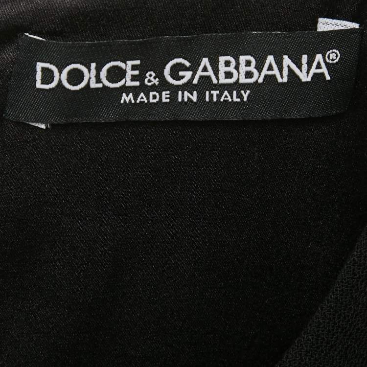 Pre Owned Dolce & Gabbana Black Fashion Devotion Embroidered Wool Midi Dress XL