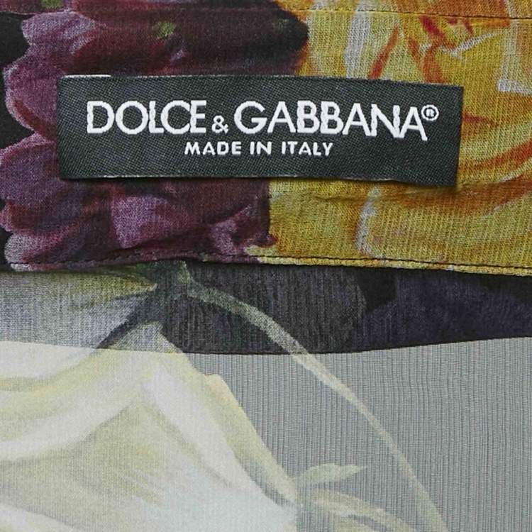 Pre Owned Dolce & Gabbana Multicolor Floral Print Silk Sheer Shirt M