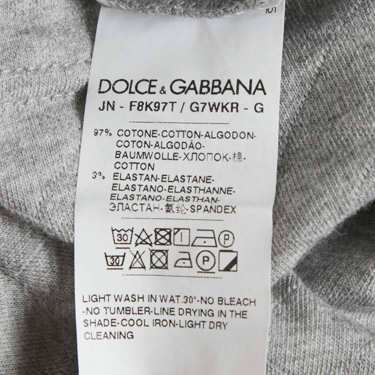 Pre Owned Dolce & Gabbana Grey Patterned Jersey Tank Top S