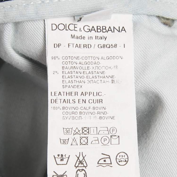 Pre Owned Dolce & Gabbana Blue Patchwork Denim Skinny Jeans S Waist 27"