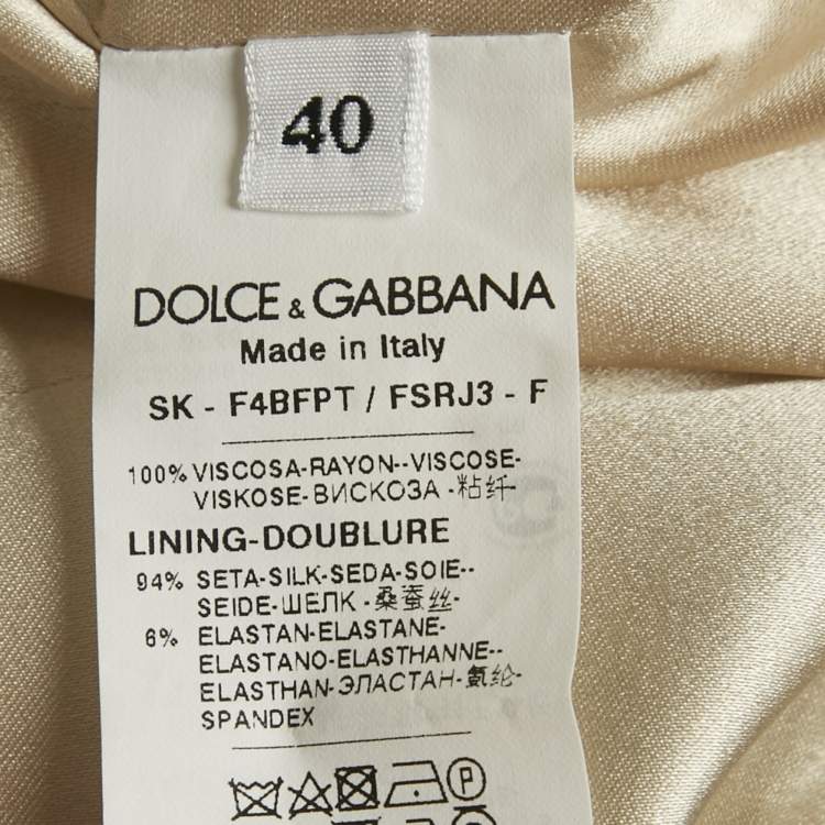 Pre Owned Dolce & Gabbana Blue Chicken Print Crepe Midi Skirt S