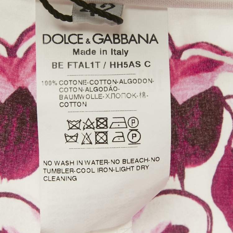 Pre Owned Dolce & Gabbana Pink Majolica Print Poplin Shorts M